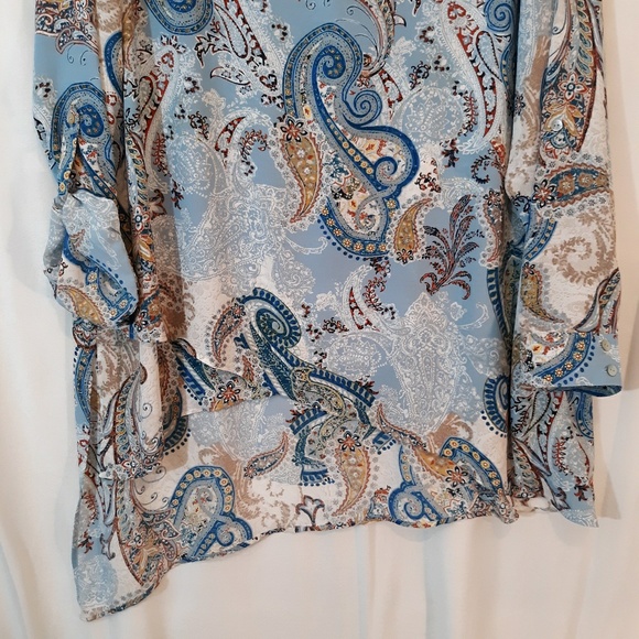 Chicos Printed Asymmetrical Top - Picture 3 of 8